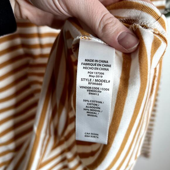 Splendid Yellow & White Striped Long Sleeve Mock Neck - Picture 4 of 5